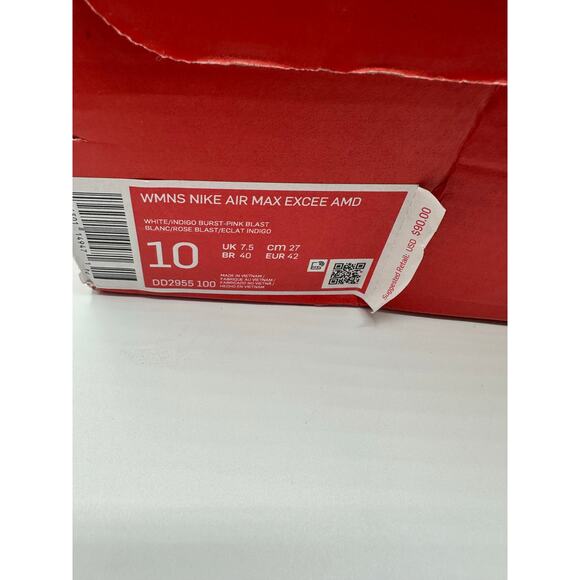 Nike Air Max Excee Women’s Sz 10 White Indigo Pink GUC - Picture 5 of 9